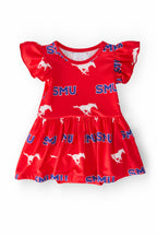 SMU Red Mustang S/S Flutter Twirl Bodysuit by Mila & Rose ®