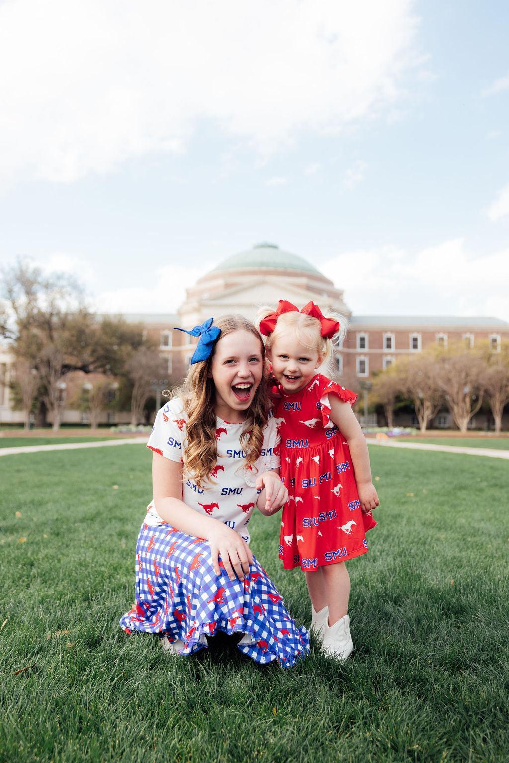 SMU Red Mustang Flutter Twirl Dress by Mila & Rose ®