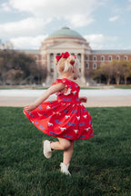 SMU Red Mustang Flutter Twirl Dress by Mila & Rose ®