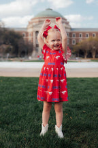 SMU Red Mustang Flutter Twirl Dress by Mila & Rose ®