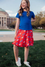 SMU Red Mustang Ruffle Twirl Skort by Mila & Rose ®