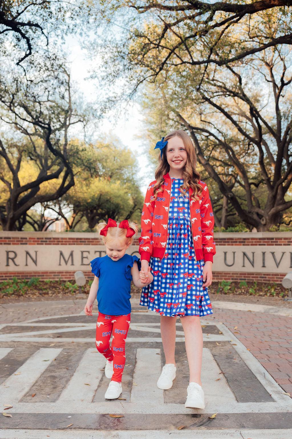 SMU Red Mustang Satin Jacket by Mila & Rose ®