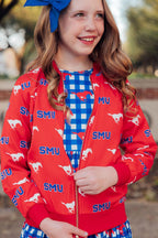 SMU Red Mustang Satin Jacket by Mila & Rose ®