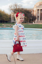 SMU White Mustang Flutter Twirl Dress by Mila & Rose ®
