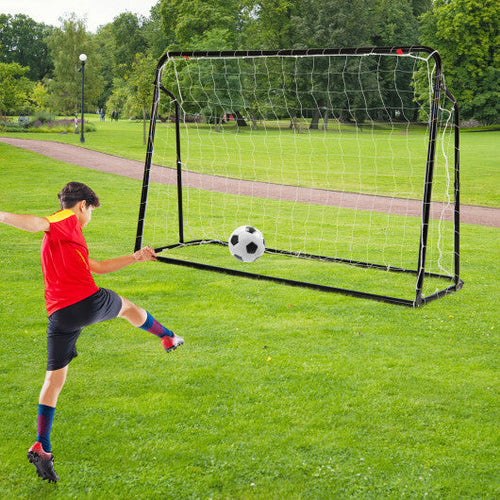 2-in-1 Kids Soccer Rebounder and Soccer Goal with Adjustable Height-Black by LuxuryLifeWay Online Store