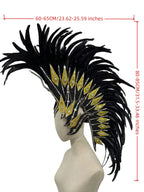 The Stardust Dark Empress – Premium Black Feathered Carnival & Gogo Headdress by Stardust Starlets
