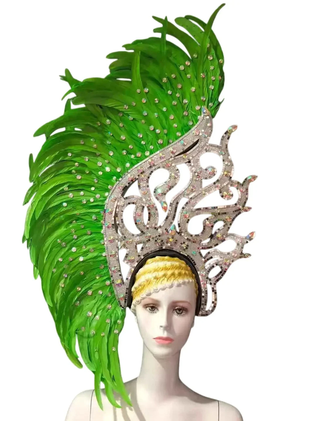 The Stardust Samba Radiance – Elegant Feathered Stage & Carnival Headdress by Stardust Starlets