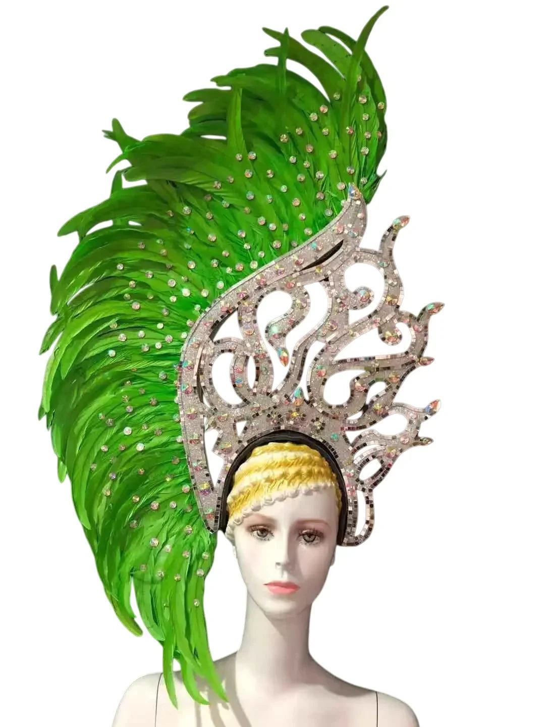 The Stardust Samba Radiance – Elegant Feathered Stage & Carnival Headdress by Stardust Starlets