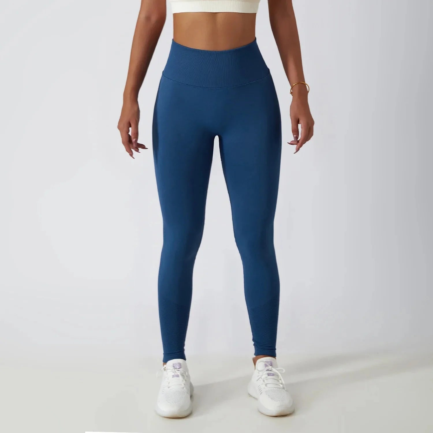 Seamless Ribbed Yoga Leggings – Tummy Control Fit by FitiqueFit