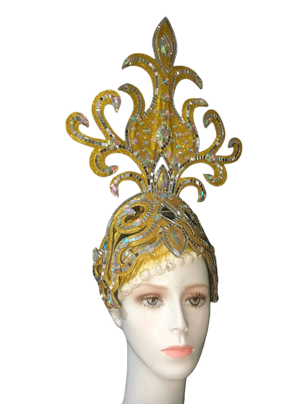 Brazil Rio Spanish Cuba Santiago Havana Venice Dionysia carnival Float Mask dress masque ball costume samba Golden Crown by Stardust Starlets