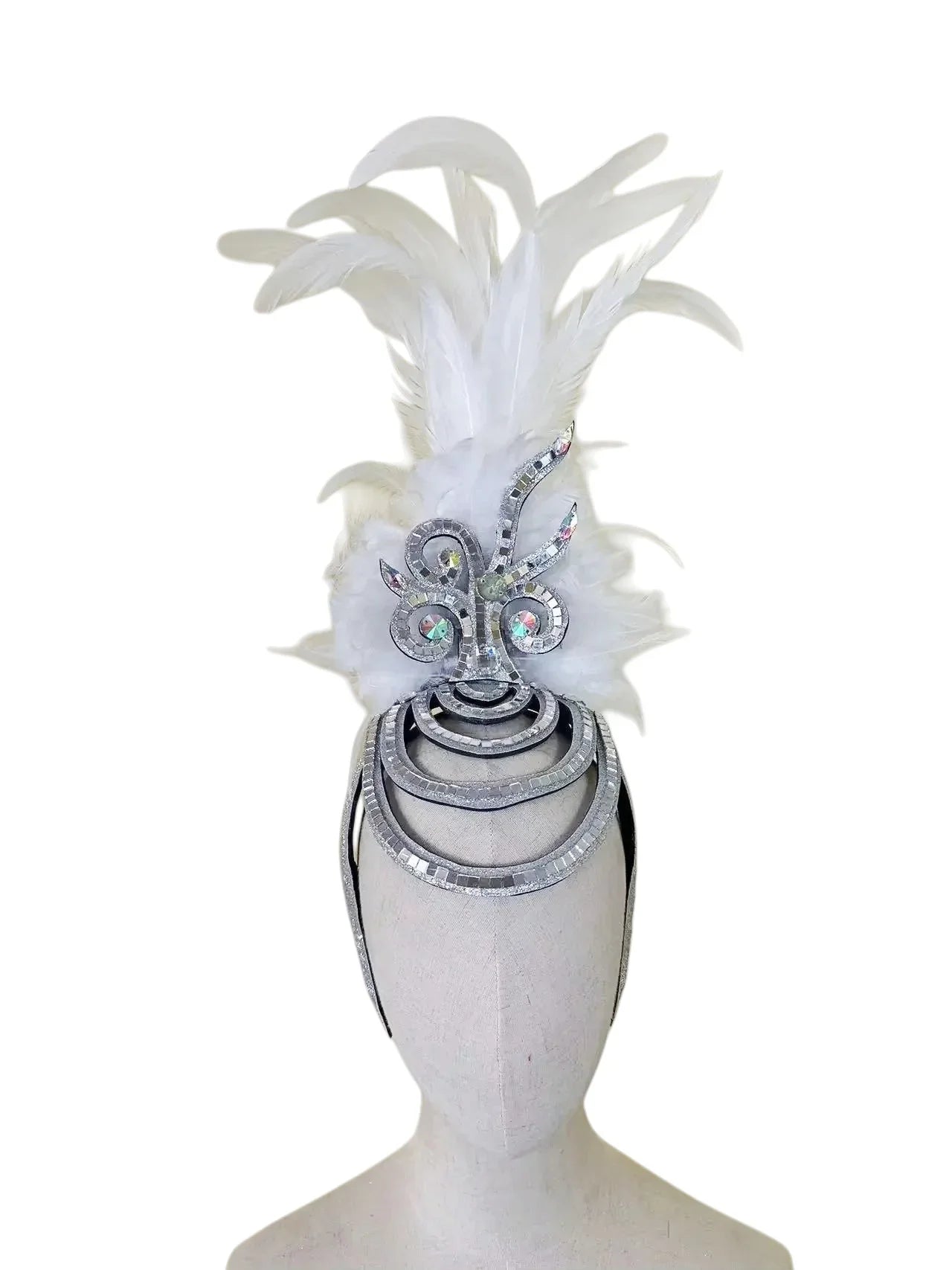 The Stardust Wings of Radiance – Deluxe Feathered Samba & Carnival Crown by Stardust Starlets