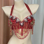 The Stardust Prism Sirena – Deluxe Beaded & Sequined Belly Dance Bra Top by Stardust Starlets