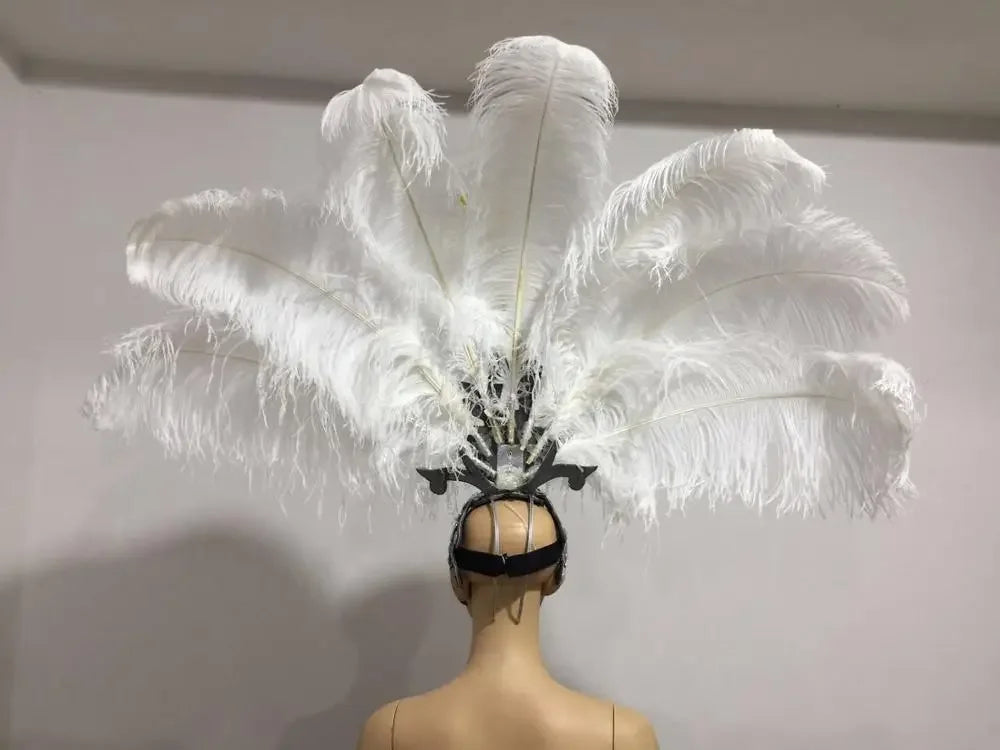 The Stardust Dionysia – Carnival & Samba Feathered Masque Ball Crown by Stardust Starlets