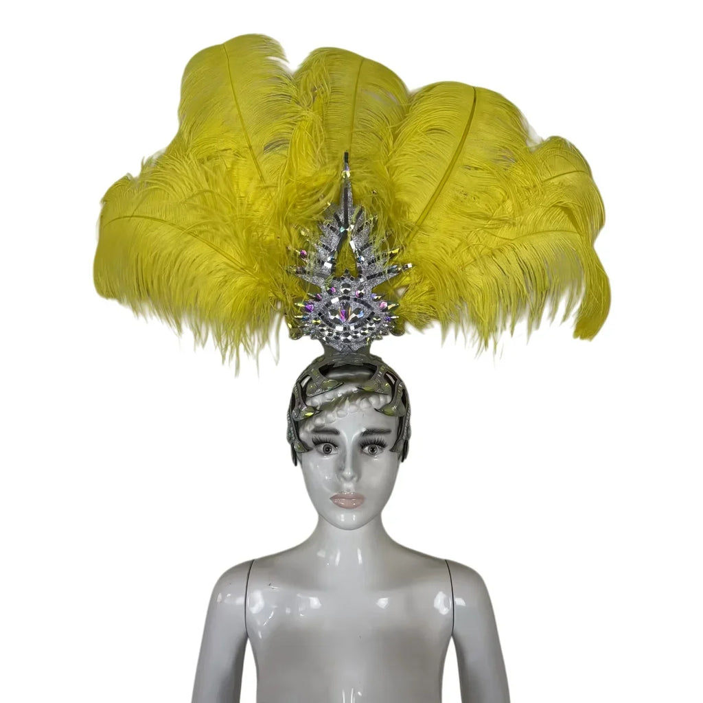 The Stardust Dionysia – Carnival & Samba Feathered Masque Ball Crown by Stardust Starlets