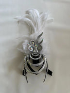 The Stardust Dionysia – Pure White Feather Carnival & Masque Ball Headdress by Stardust Starlets