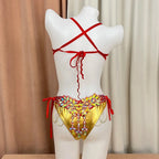 The Stardust Empress Royale – Deluxe Rhinestone Samba Carnival Wire Bra, Panty, Belt & Necklace 4-Piece Costume Set by Stardust Starlets