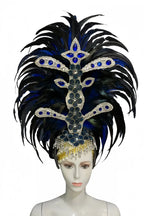 Feather headdress samba costume carnival halloween party bar performance hat makeup dance wings parade by Stardust Starlets