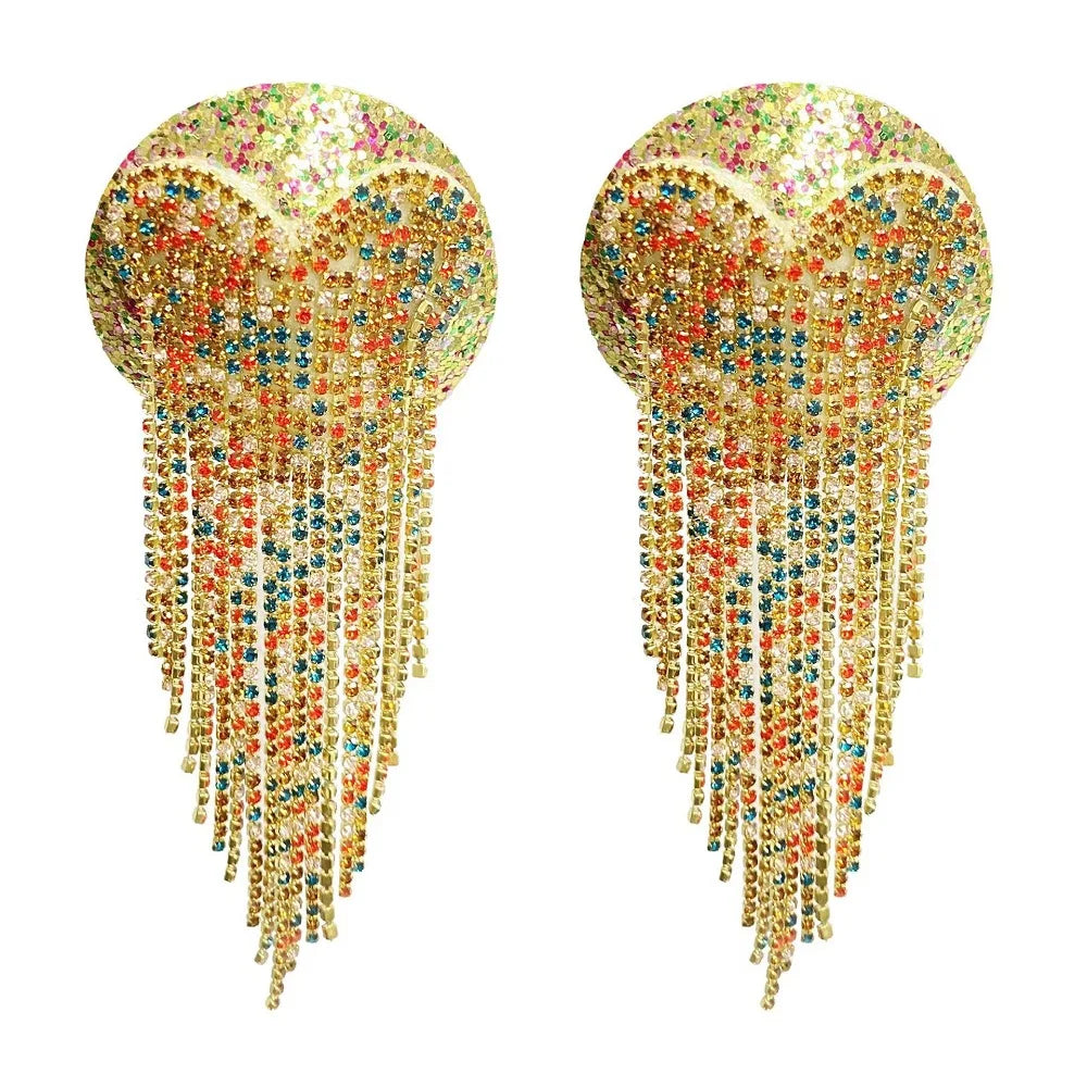 The Stardust Luminary – Deluxe Floral Chain & Tassel Reusable Nipple Covers (2 Pairs) by Stardust Starlets