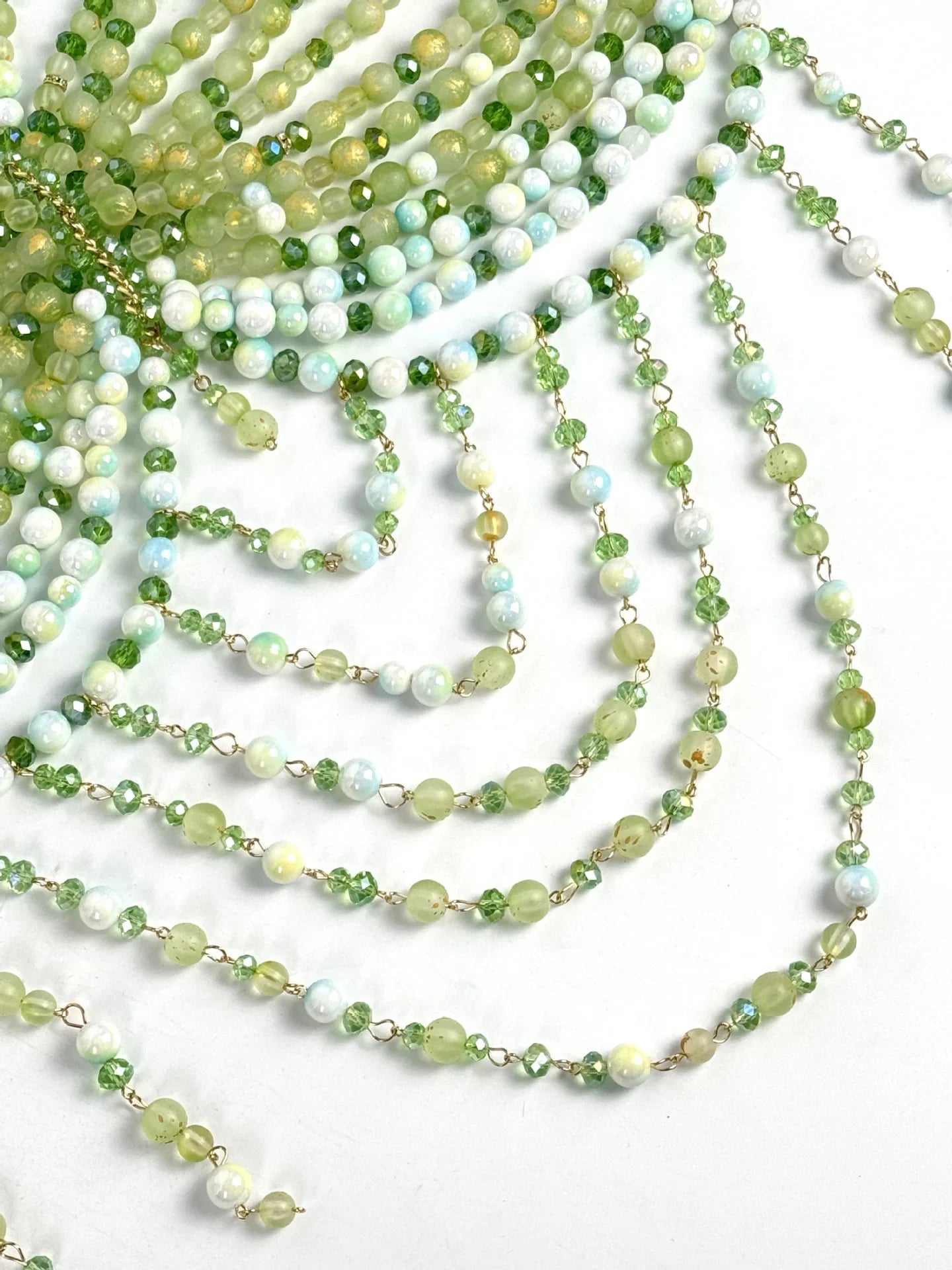 The Stardust Emerald Goddess – Handmade Green Rhinestone & Beaded Tassel Body Chain Halter Top by Stardust Starlets