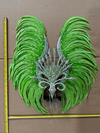 The Stardust Vertigo – Emerald Green Feathered Carnival & Samba Headdress by Stardust Starlets