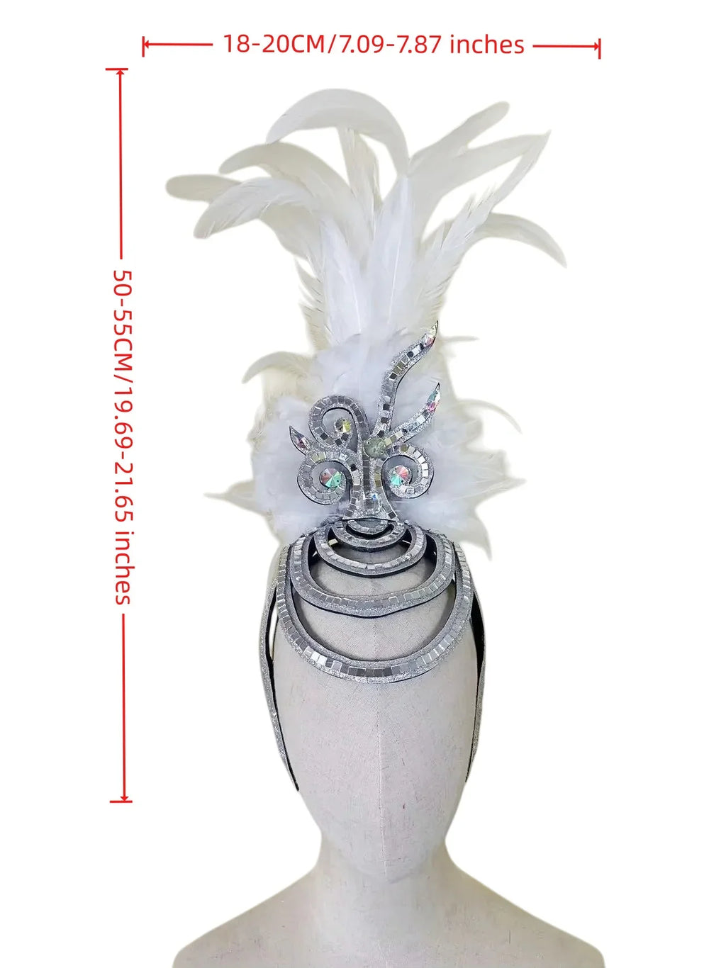 The Stardust Wings of Radiance – Deluxe Feathered Samba & Carnival Crown by Stardust Starlets