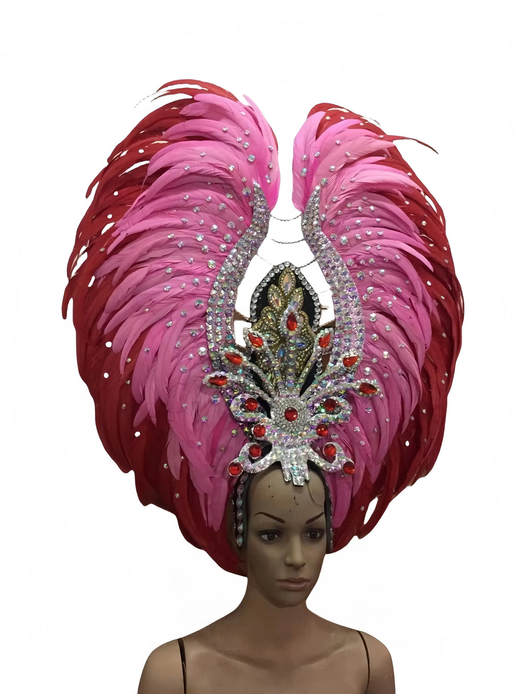 Feather headdress samba costume carnival halloween party bar performance hat makeup dance wings parade by Stardust Starlets