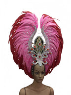 Feather headdress samba costume carnival halloween party bar performance hat makeup dance wings parade by Stardust Starlets