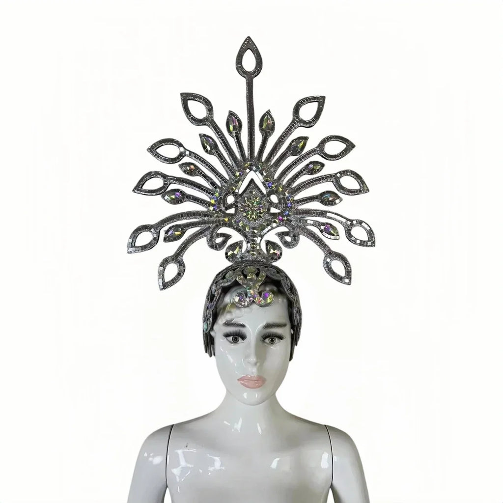 The Stardust Dionysia – Silver Starburst Carnival & Masque Ball Crown by Stardust Starlets