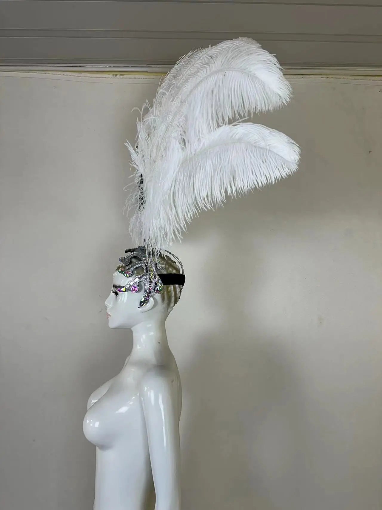 The Stardust Dionysia – Carnival & Samba Feathered Masque Ball Crown by Stardust Starlets