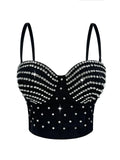 The Stardust Prism Siren – Embroidered Diamond Bustier Corset Crop Top by Stardust Starlets