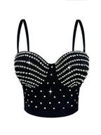 The Stardust Prism Siren – Embroidered Diamond Bustier Corset Crop Top by Stardust Starlets