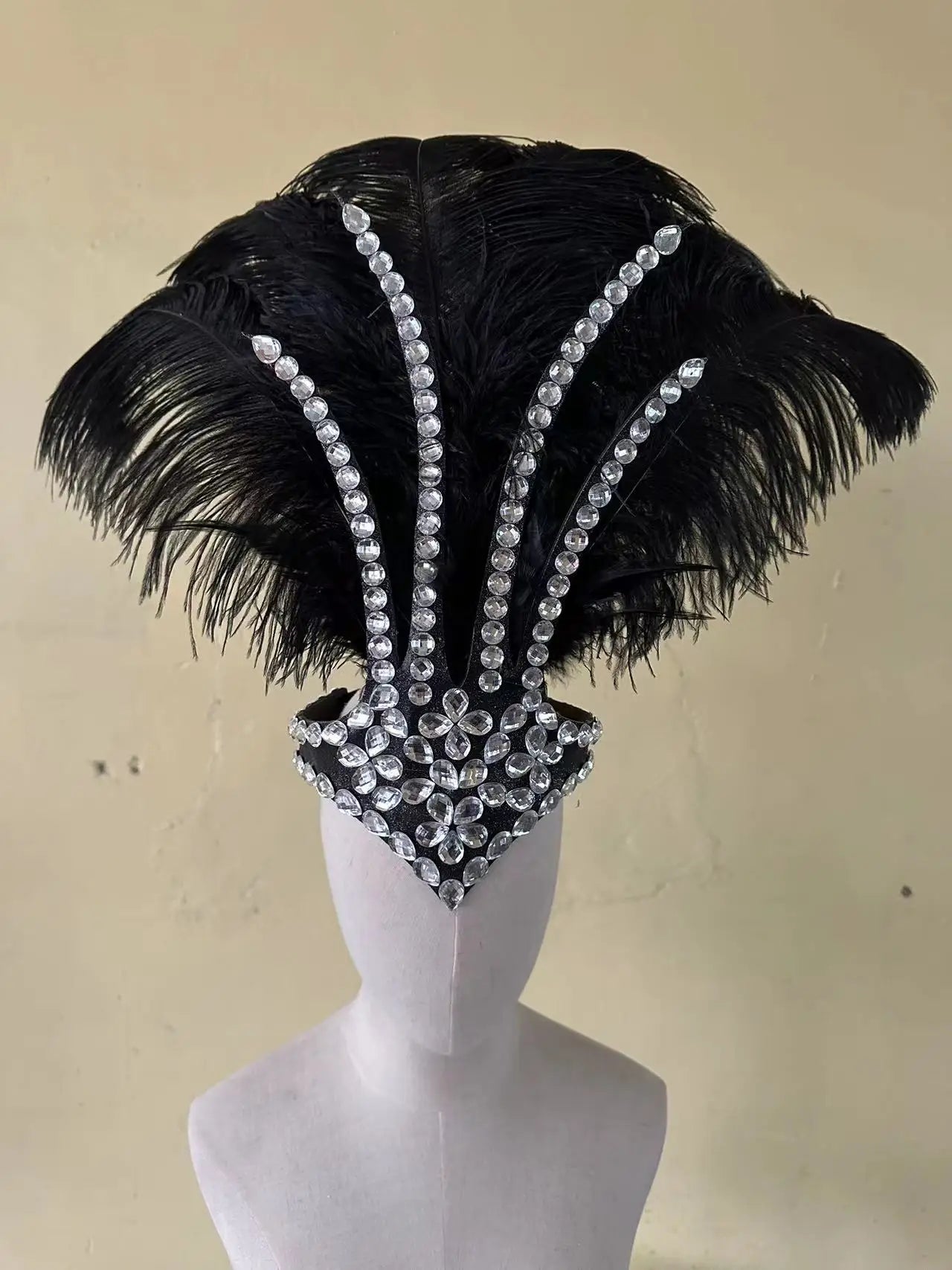 The Stardust Dionysia – Classic Feathered Samba Carnival & Masque Crown by Stardust Starlets