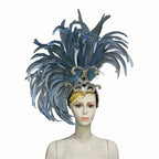 The Stardust Mirage – Exquisite Blue Feathered Samba Carnival Headdress by Stardust Starlets