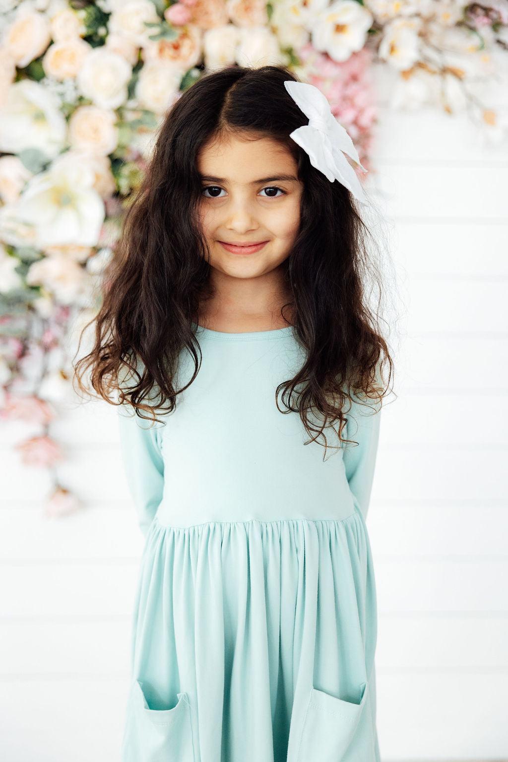 Sage 3/4 Sleeve Pocket Twirl Dress by Mila & Rose ®