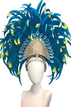 Feather headdress samba costume carnival halloween party bar performance hat makeup dance wings parade by Stardust Starlets