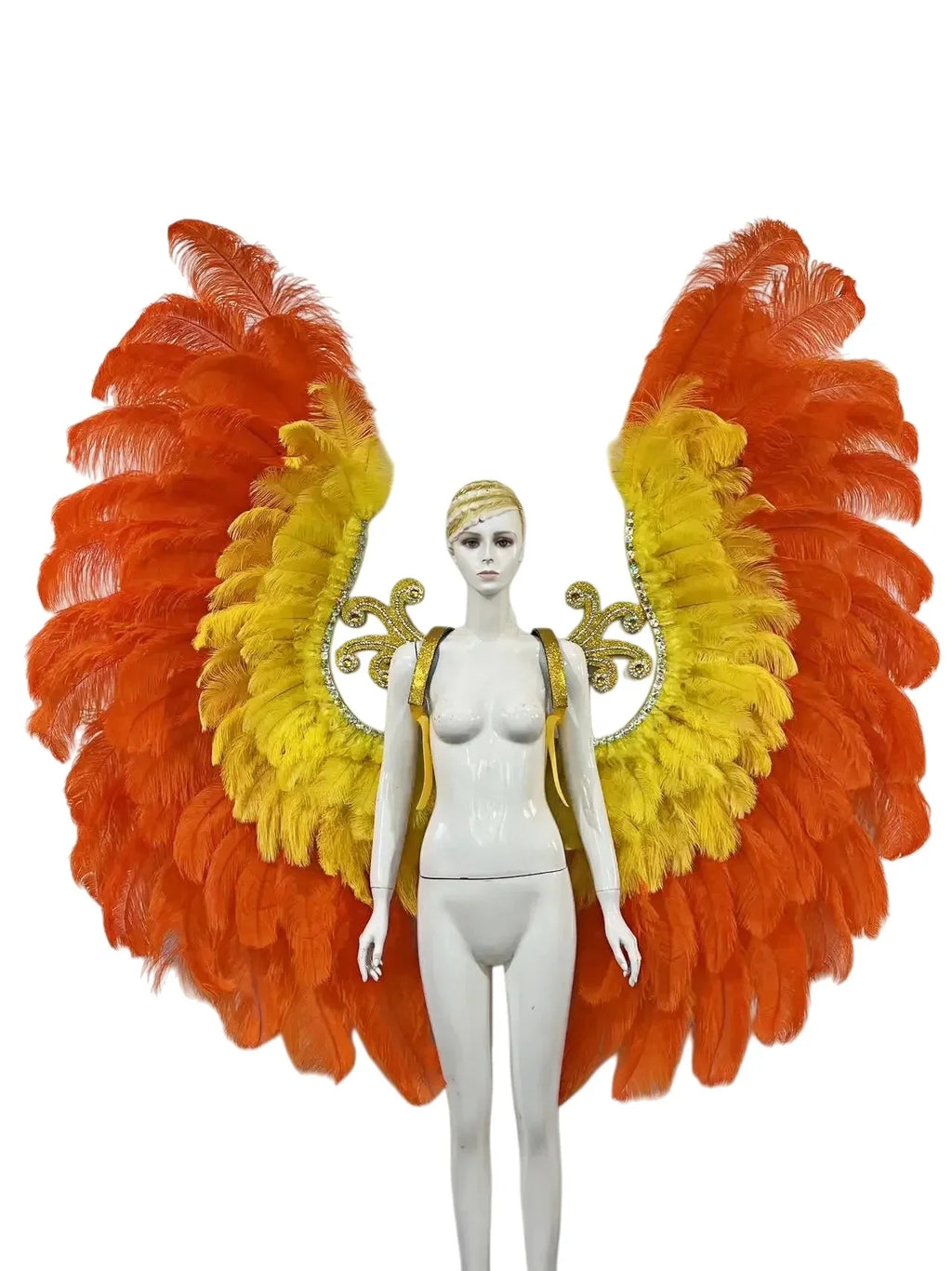The Stardust Phoenix Wings – Deluxe Feathered Samba Backpiece & Stage Wings by Stardust Starlets