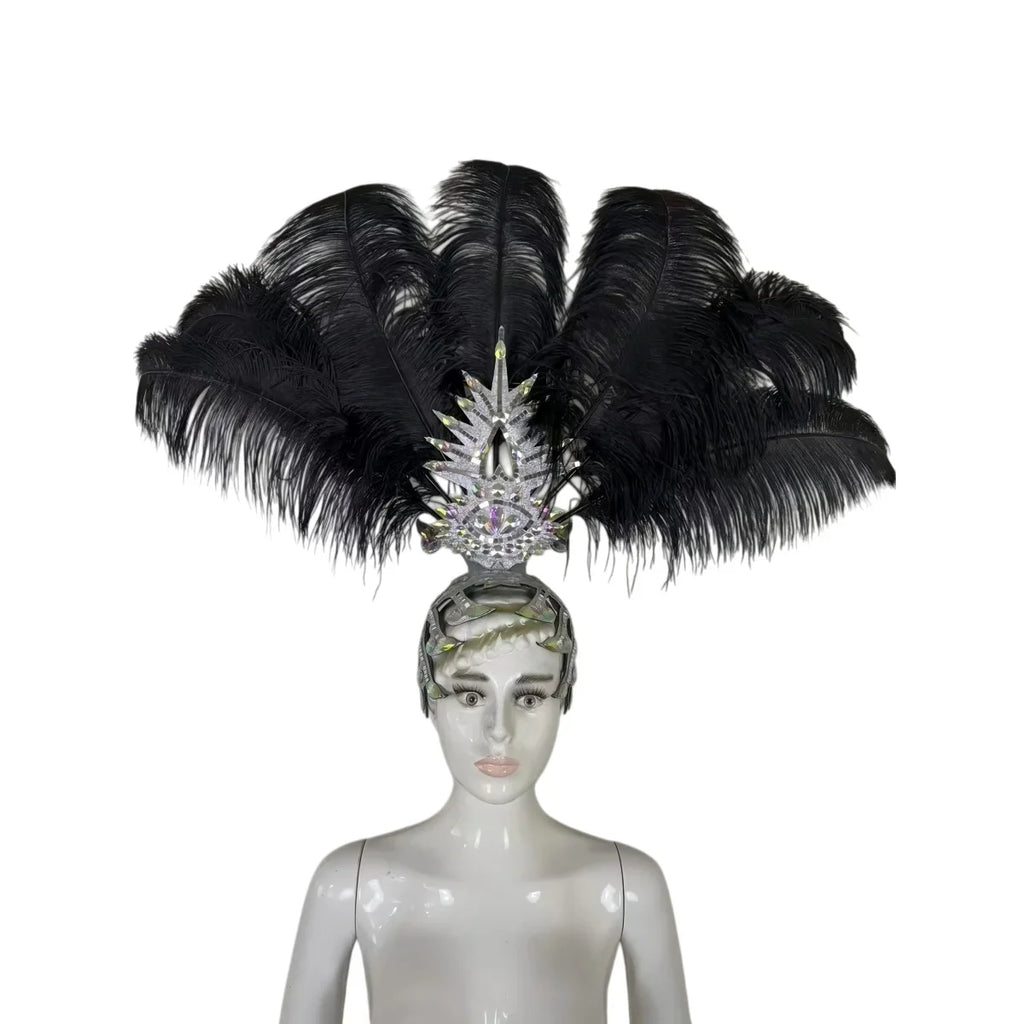 The Stardust Dionysia – Carnival & Samba Feathered Masque Ball Crown by Stardust Starlets