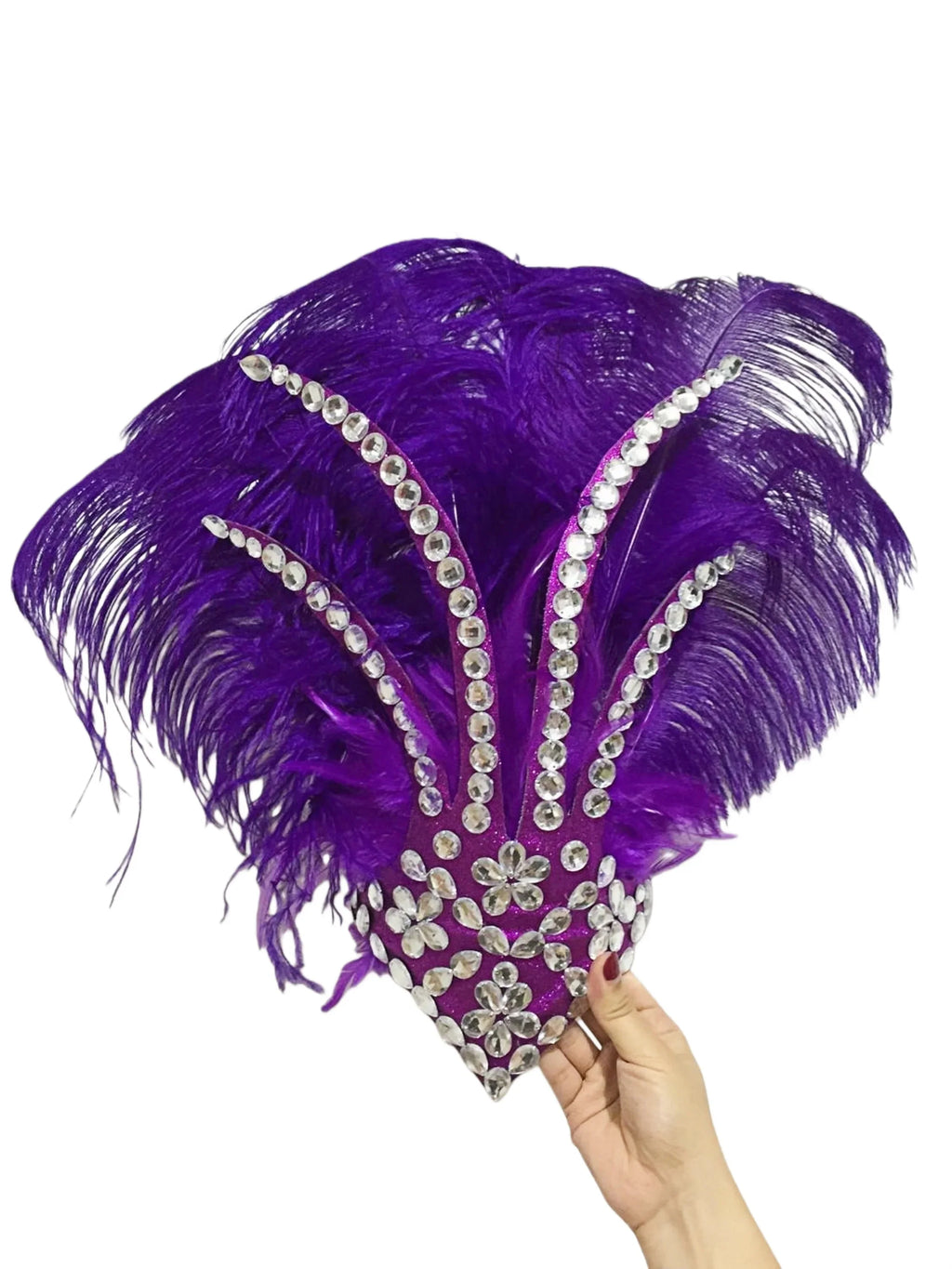 The Stardust Dionysia – Classic Feathered Samba Carnival & Masque Crown by Stardust Starlets