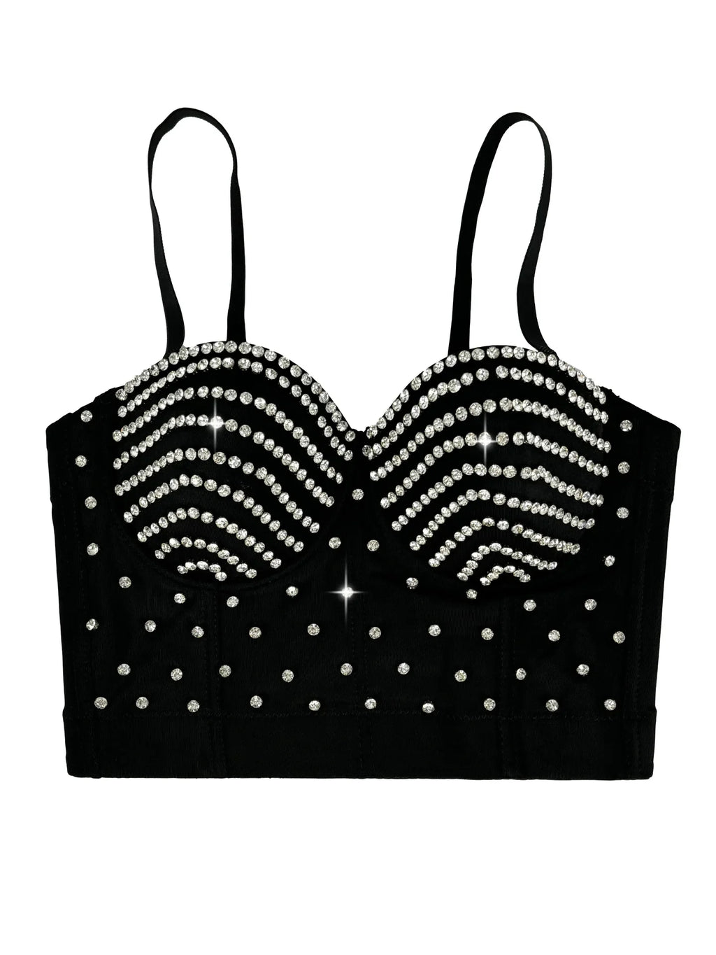 The Stardust Prism Siren – Embroidered Diamond Bustier Corset Crop Top by Stardust Starlets