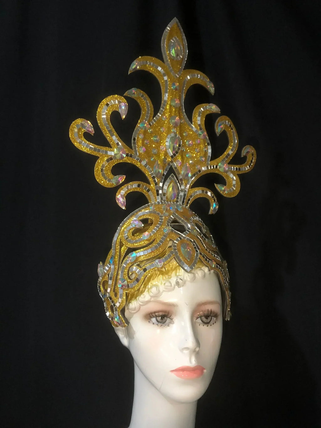 The Stardust Wings of Radiance – Deluxe Feathered Samba & Carnival Crown by Stardust Starlets