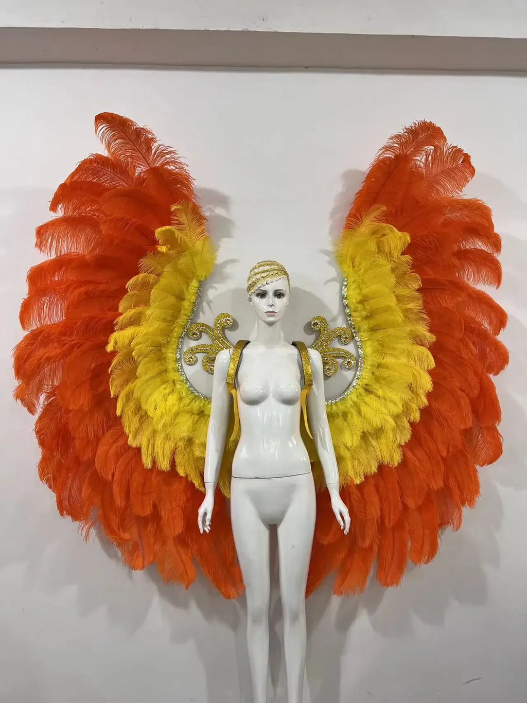 The Stardust Phoenix Wings – Deluxe Feathered Samba Backpiece & Stage Wings by Stardust Starlets