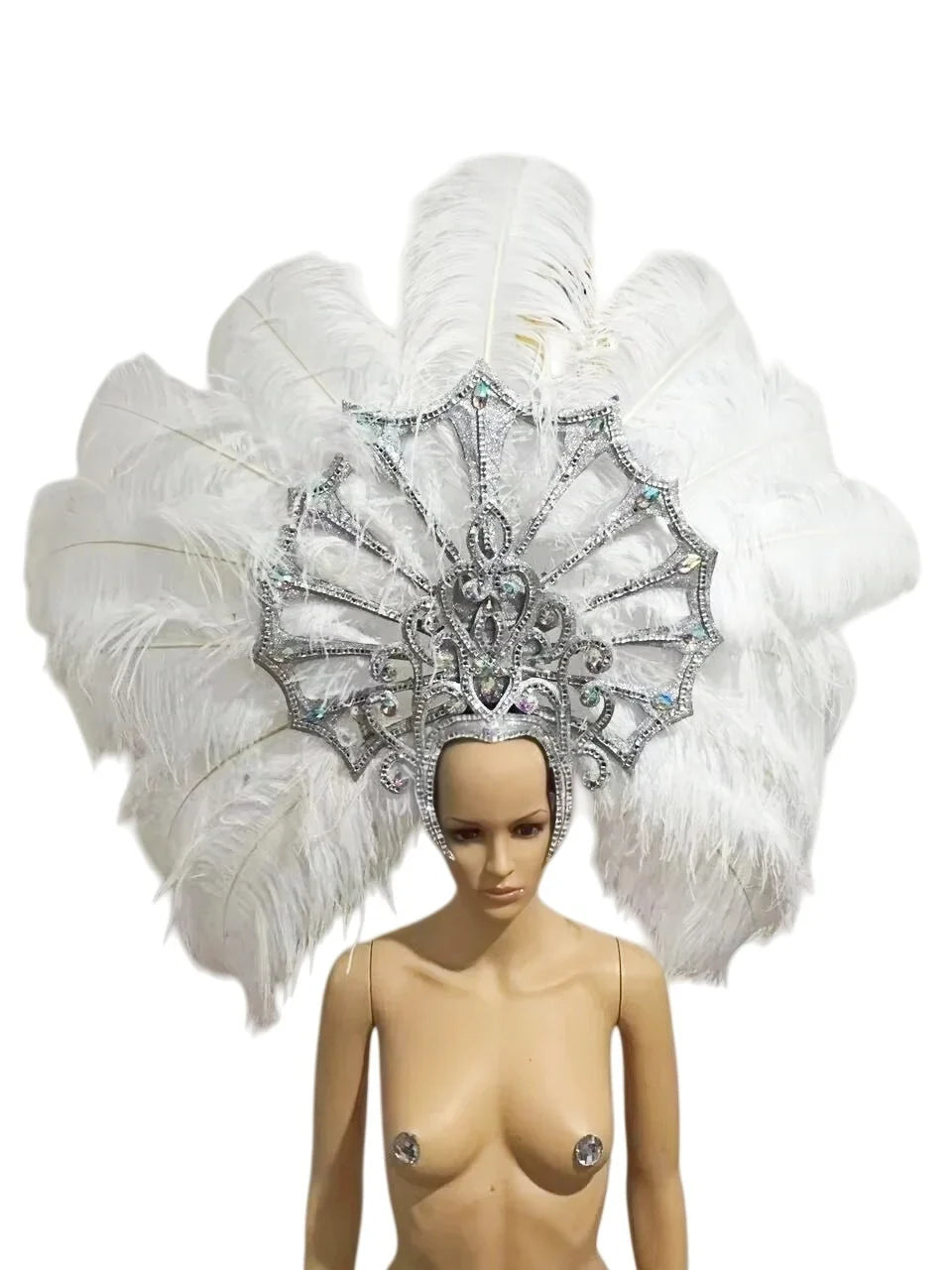 FASHIONABLE AND EXQUISITE HEADDRESS FEATHERS SAMBA DANCE CARNIVAL HALLOWEEN PARTY LATIN DANCE BAR PERFORMANCE HAT MASQUERADE by Stardust Starlets