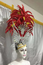 FASHIONABLE AND EXQUISITE HEADDRESS FEATHERS SAMBA DANCE CARNIVAL HALLOWEEN PARTY LATIN DANCE BAR PERFORMANCE HAT MASQUERADE by Stardust Starlets