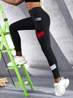 🖤 Colorblocked Mesh High-Waist Yoga Leggings with Side Pockets by FitiqueFit