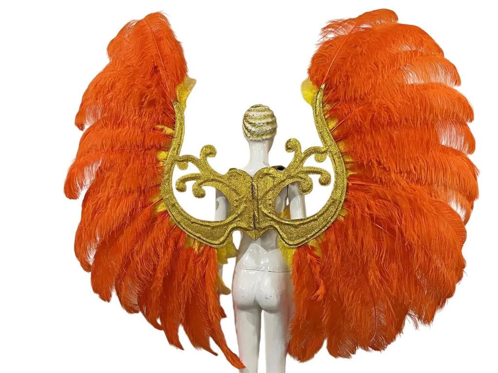 The Stardust Phoenix Wings – Deluxe Feathered Samba Backpiece & Stage Wings by Stardust Starlets