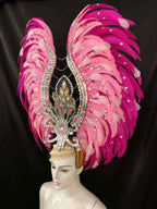 Feather headdress samba costume carnival halloween party bar performance hat makeup dance wings parade by Stardust Starlets