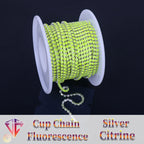 The Stardust Fluorescent Stream – Premium AAAA Glass Fluorescent & Mocha Rhinestone Cup Chain Trim by Stardust Starlets