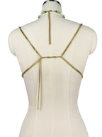 The Stardust Emerald Goddess – Handmade Green Rhinestone & Beaded Tassel Body Chain Halter Top by Stardust Starlets