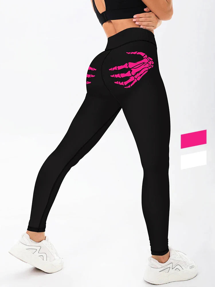 🖤 Women's Claw Skull High-Waisted Yoga Leggings by FitiqueFit