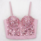 The Stardust Prism Siren – Glitter Crystal Bustier Corset Crop Top by Stardust Starlets